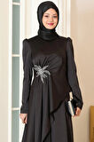 Roza Tesettür Abiye Siyah