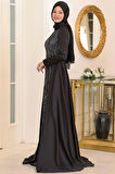 Miray Tesettür Abiye Siyah