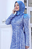 Şura Tesettür Abiye İndigo