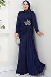 Gözde Tesettür Abiye Lacivert