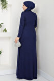 Gözde Tesettür Abiye Lacivert