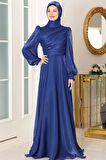 Bahar Tesettür Abiye Lacivert