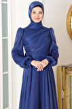 Bahar Tesettür Abiye Lacivert