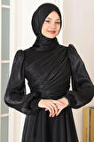 Bahar Tesettür Abiye Siyah
