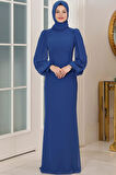 Firuze Tesettür Abiye İndigo