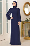Firuze Tesettür Abiye Lacivert