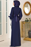 Firuze Tesettür Abiye Lacivert