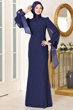 Firuze Tesettür Abiye Lacivert