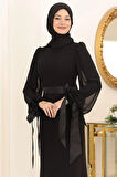 Firuze Tesettür Abiye Siyah