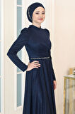 Işıl Tesettür Abiye Lacivert