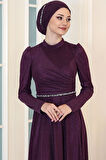 Işıl Tesettür Abiye Mor