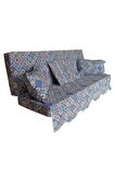 MİRZADE SOFA SOFT KUMAŞ TENTESİZ 28 DNS SÜNGER  SALINCAK MİNDERİ-sofa salıncak mavi çini