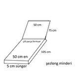 MİRZADE ŞEZLONG MİNDERİ LÜKS SU GEÇİRMEZ KUMAŞ YASTIKLI GRİ SÜNGERLİ FERMUARLI-PEMBE