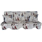 MİRZADE ELİT SALINCAK MİNDERİ TAÇ SU İTİCİ KUMAŞ GRİ SÜNGER FERMUARLI KOMPLE SET-02