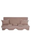 MİRZADE ELİT SALINCAK MİNDERİ SU İTİCİ KUMAŞ GRİ SÜNGER FERMUARLI SET-sütlü kahve drk 7444