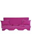MİRZADE ELİT SALINCAK MİNDERİ SU İTİCİ KUMAŞ GRİ SÜNGER FERMUARLI SET-fuşya drm 4124