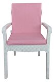 MİRZADE 6 ADET ELİT YÜKSEK ARKALI MİNDER DUCK BEZİ-eltm prm pembe
