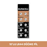 Duracell Özel LR44 Alkalin Düğme Piller 1,5V 10 Adet