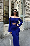 Lita Cut Out Büzgülü Elbise 2715-8