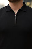 Erkek Fermuar Yakalı Kısa Kollu Tişört