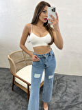 6373 DENİM SLIM PALAZZO FIT-MAVİ
