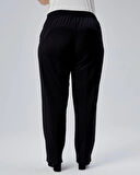 Dekorati̇f Düğmeli̇ Arka Bel Lasti̇kli̇ Büyük Beden Pantolon