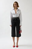 Çift Kemerli Bermuda Denim Şort
