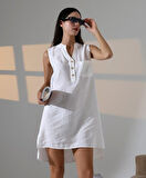 Düğme Detaylı Mini Elbise