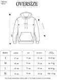 Unisex Üç İplik Kapşonlu Nakışlı SweatShirt - Siyah