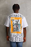 Unisex Baskılı Oversize T-Shirt - Beyaz