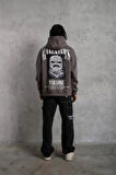 Erkek Paradise Baskılı Kapüşonlu Sweat - Gri