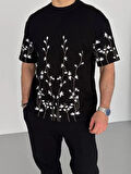 Unisex Nakış İşlemeli T-Shirt - Siyah
