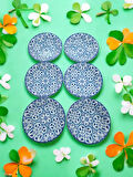 Evmutfak gural porselen blue serisi 6 adet ömürlük desen 17 cm çukur yemek tabak 