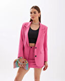 Oversize Blazer Jacket Pembe