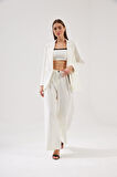 Lucky Palazzo Pantolon Beyaz