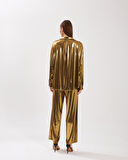 Nok Shinny Serisi Bol Kesim Pantolon Gold