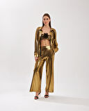 Nok Shinny Serisi Bol Kesim Pantolon Gold