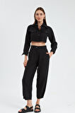 Cool Mode Serisi %100 Keten Pantolon Siyah