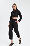 Cool Mode Serisi %100 Keten Pantolon Siyah