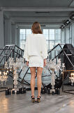 Ethereal Elegance Mini Dress Beyaz