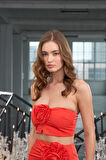 Glamourous Rose Crop Top Turuncu