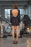 Starlit Elegance Blazer Dress Siyah