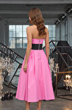 Sophisticated Corsage Elegance Maxi Dress Pembe