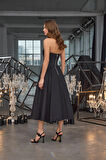 Sophisticated Corsage Elegance Maxi Dress Siyah