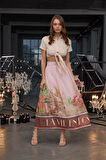 La Vie En Rose Maxi Skirt Pembe