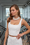 Seashell Serenity Blouse Beyaz