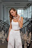 Seashell Serenity Blouse Beyaz