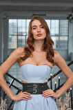 Sophisticated Elegance Crop Top Mavi