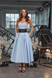 Sophisticated Elegance Crop Top Mavi