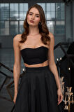 Sophisticated Elegance Crop Top Siyah